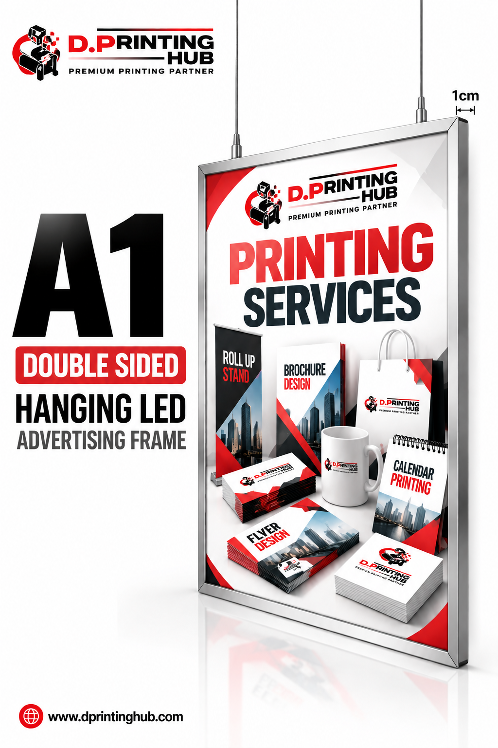 A1 Double-Sided Hanging LED Frame